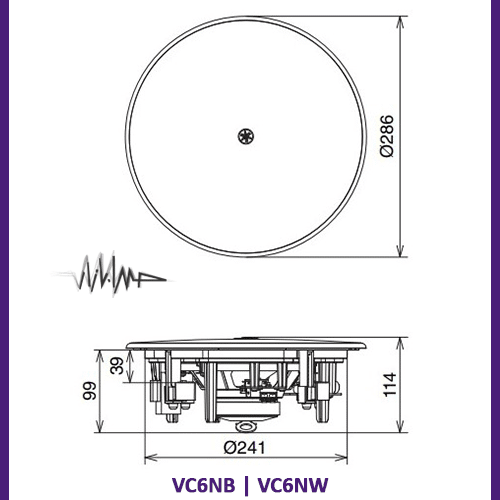 YAMAHA VC6N اسپیکر سقفی 1 YAMAHA VC6N قطربرش
