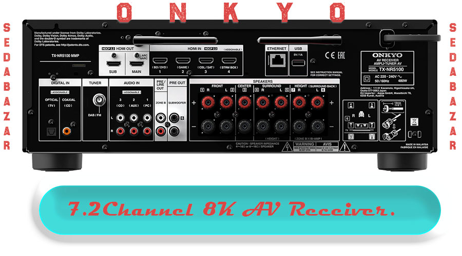 Onkyo TX-NR5100 آمپلیفایر هوشمند سینمایی 1 امپلیفایر گیم و بازی اونکیو