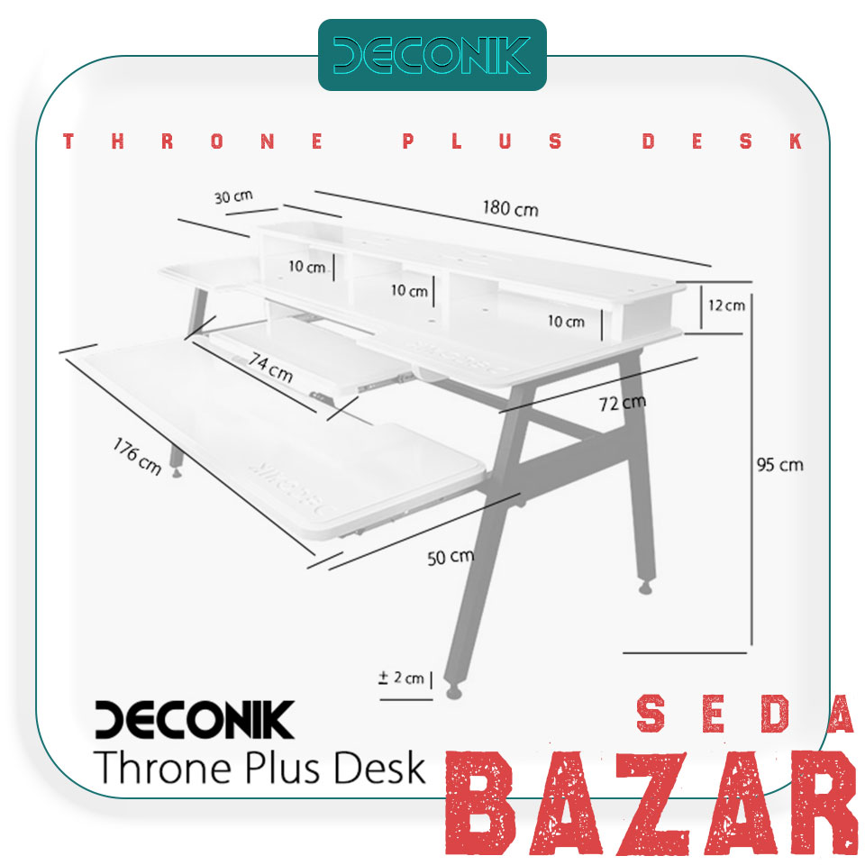Deconik Throne Plus Desk میز استودیو خانگی 60 میز استودیویی DECONIK THRONE PLUS DESK