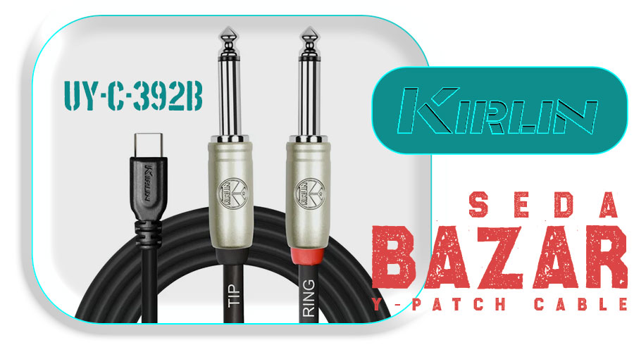 Kirlin UY-C-392 رابط تایپ سی به یک جفت بنون مونو 1 کابل تیپ سی به آنالوگ Kirlin UY-C-392B-03