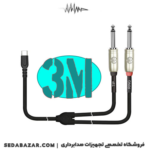 UY-C-392-bl3-03b رابط س متری تایپ سی به استریو آنالوگ کرلین