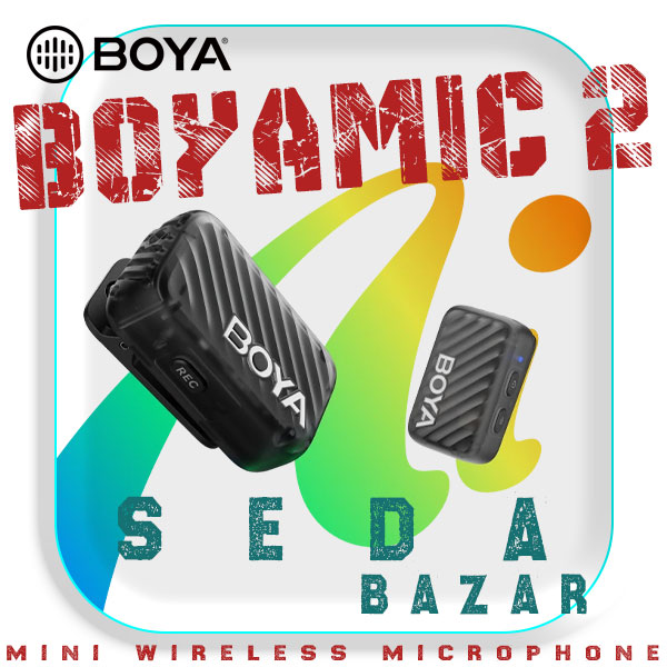 BOYAMIC 2-01 میکروفون یقه ای بی سیم موبایل و دوربین 1 میکروفون بویا میک 2 پکیج کامل