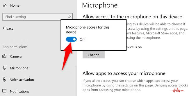 راه حل سریع برای رفع قطعی صدای میکروفون ویندوز 10 و 11 3 Microphone access for this device و Allow apps to access your microphone